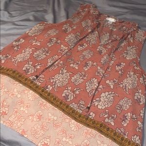 Sleeveless orange flower blouse